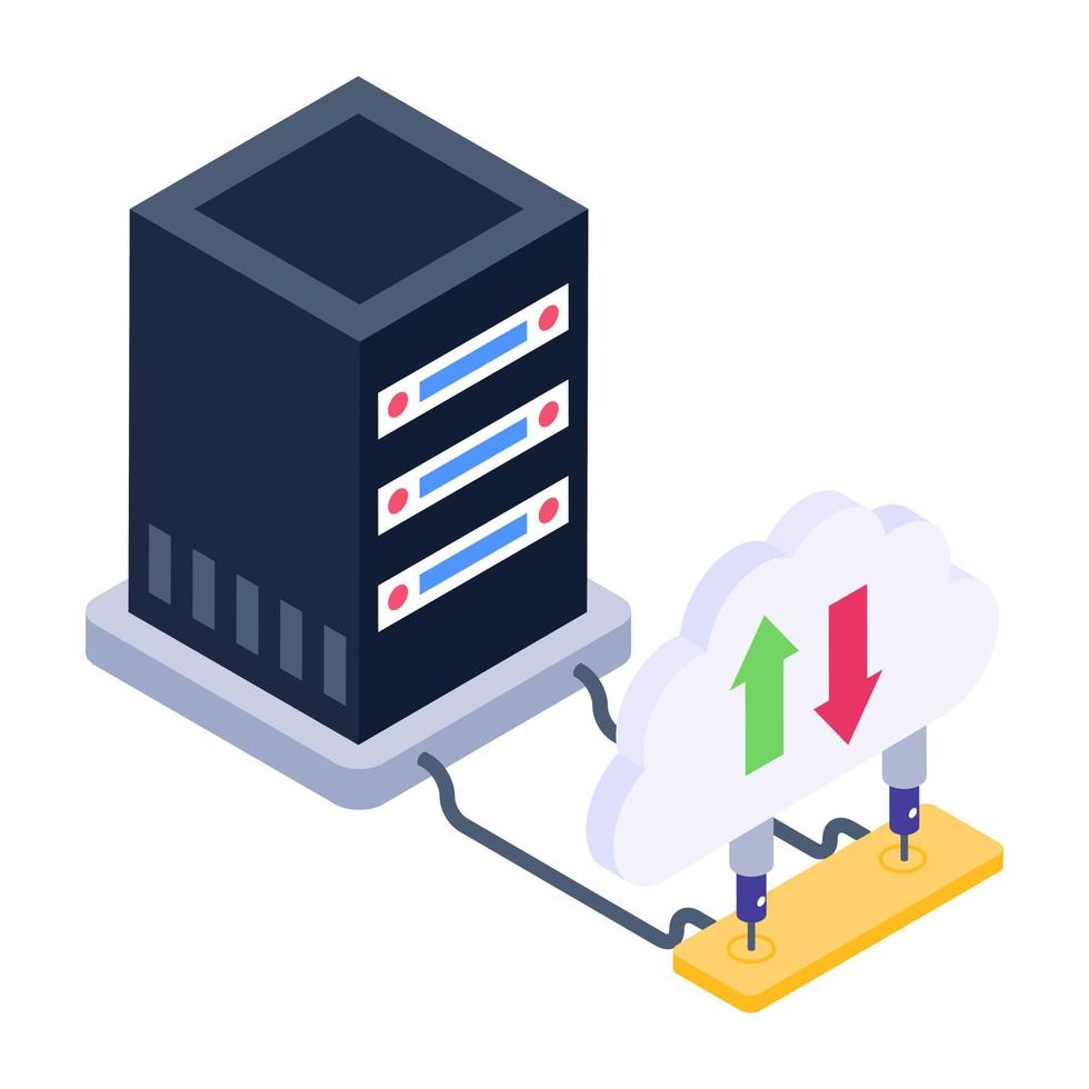 A cloud databases isometric icon vector