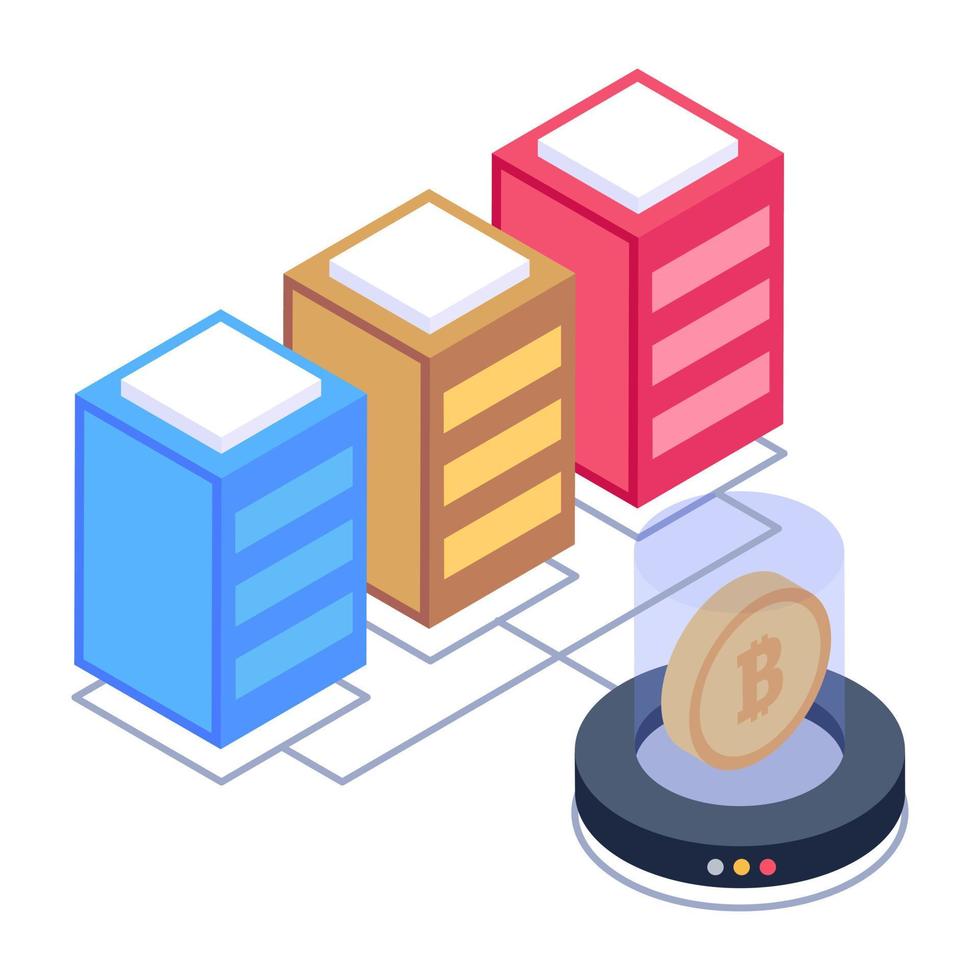 Icon of big data in isometric design vector