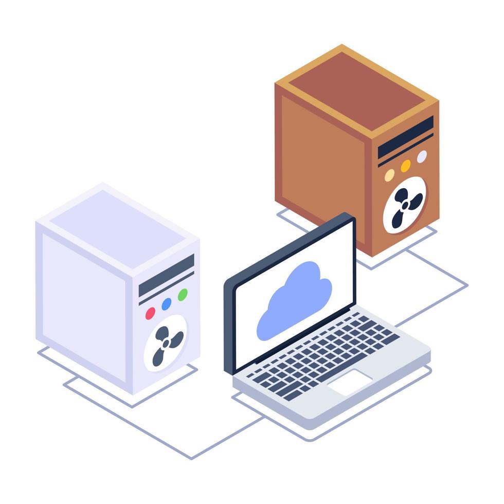 Icon of big data in isometric design vector