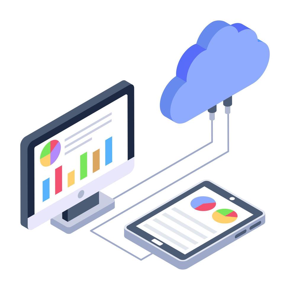 A verified cloud system isometric icon vector