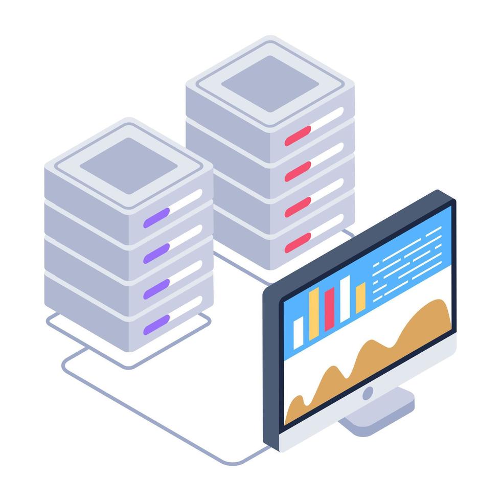 An online business data isometric icon vector