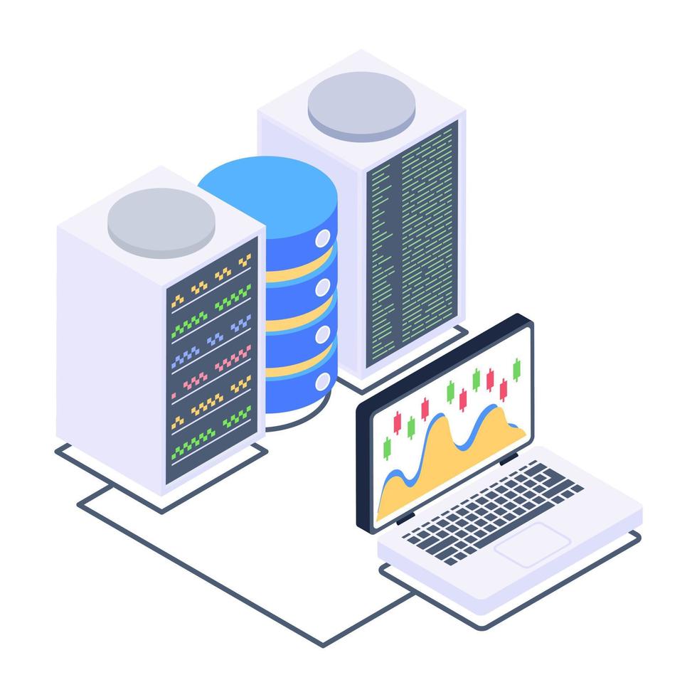 An online business data isometric icon vector