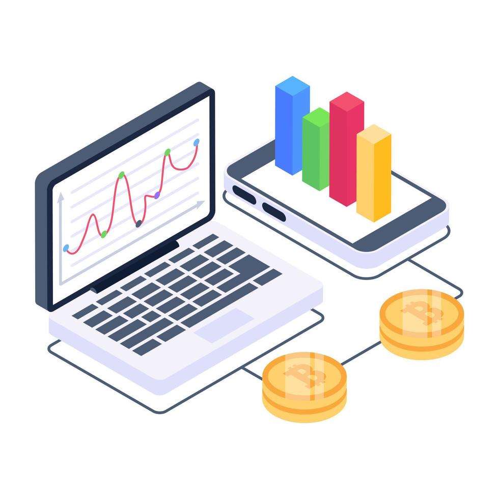 Crypto datacenter icon in isometric design, editable design vector