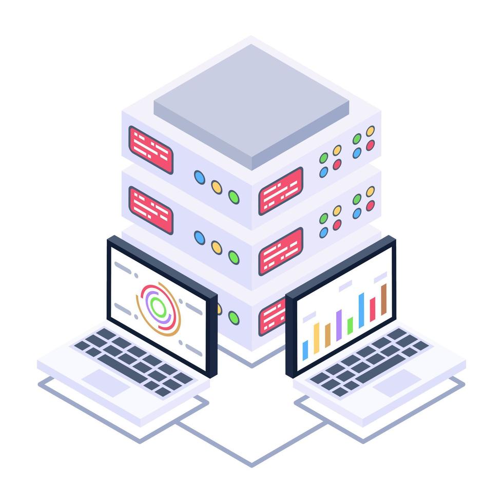 An online business data isometric icon vector