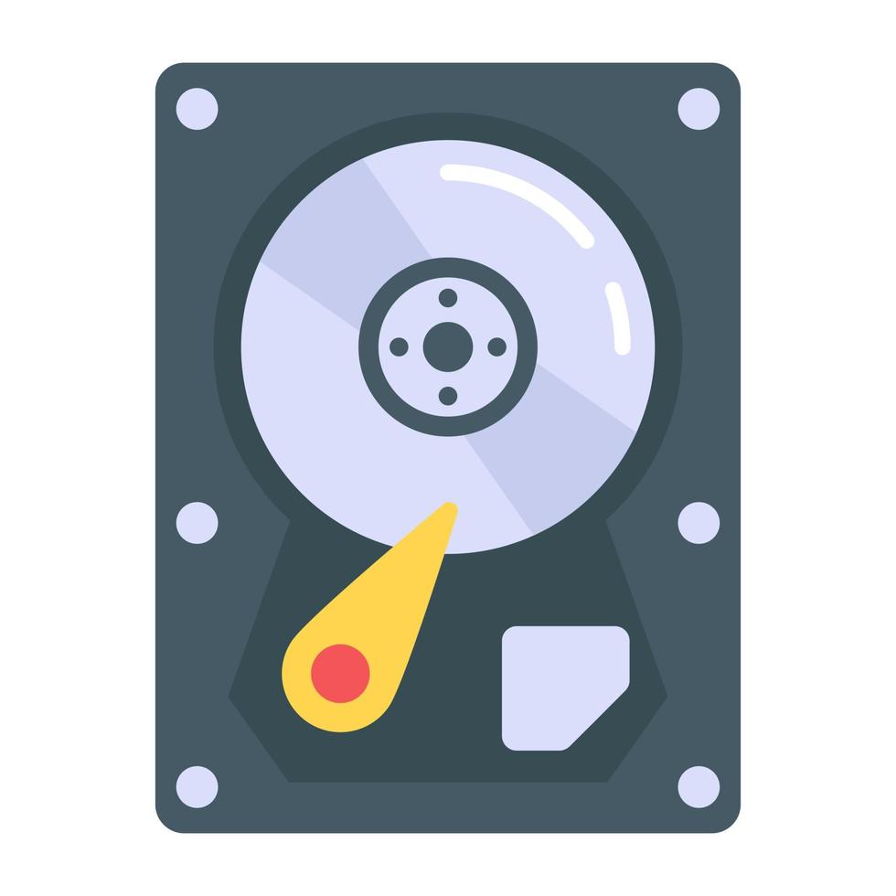 icono de disco duro, diseño de vector plano.