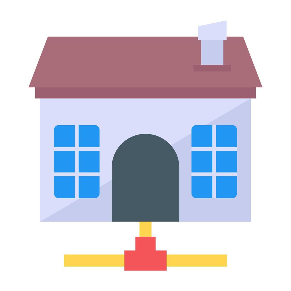 Trendy flat icon of home network vector