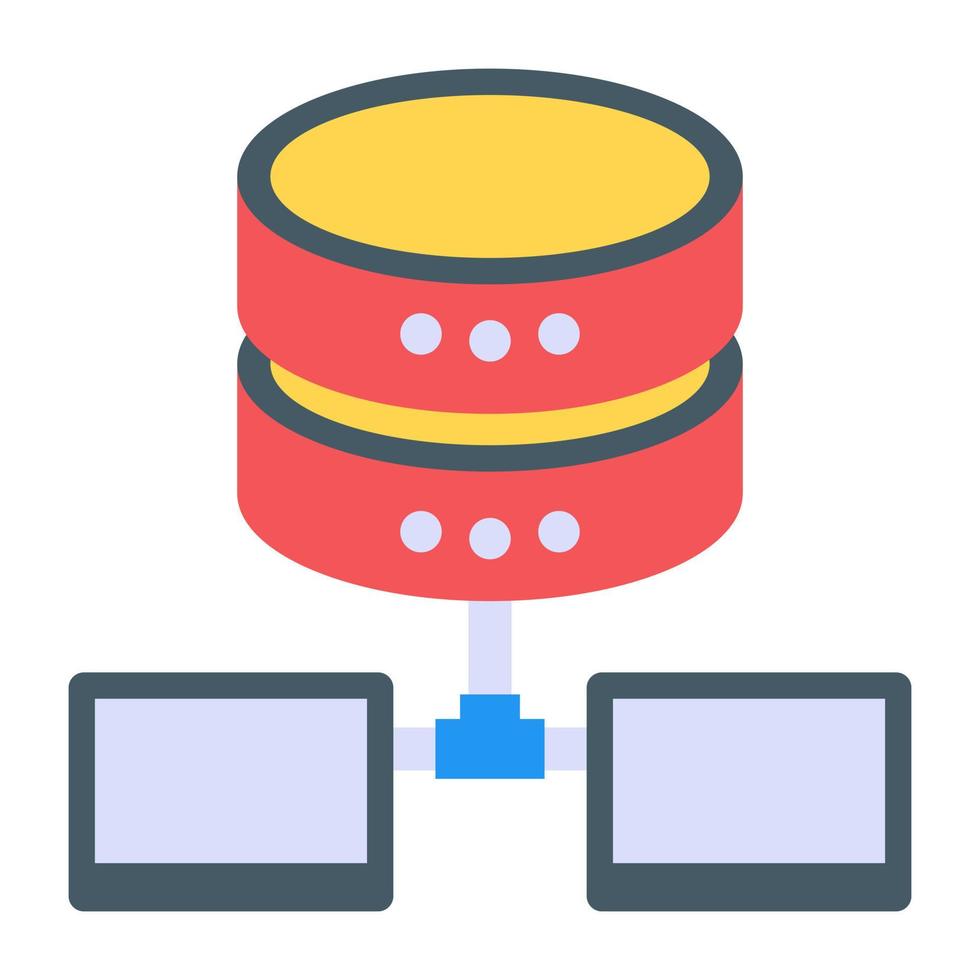 Database hosting in flat design icon vector