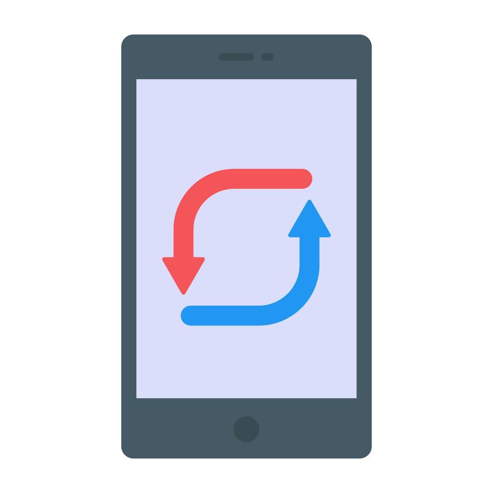 Mobile analytics in flat icon vector