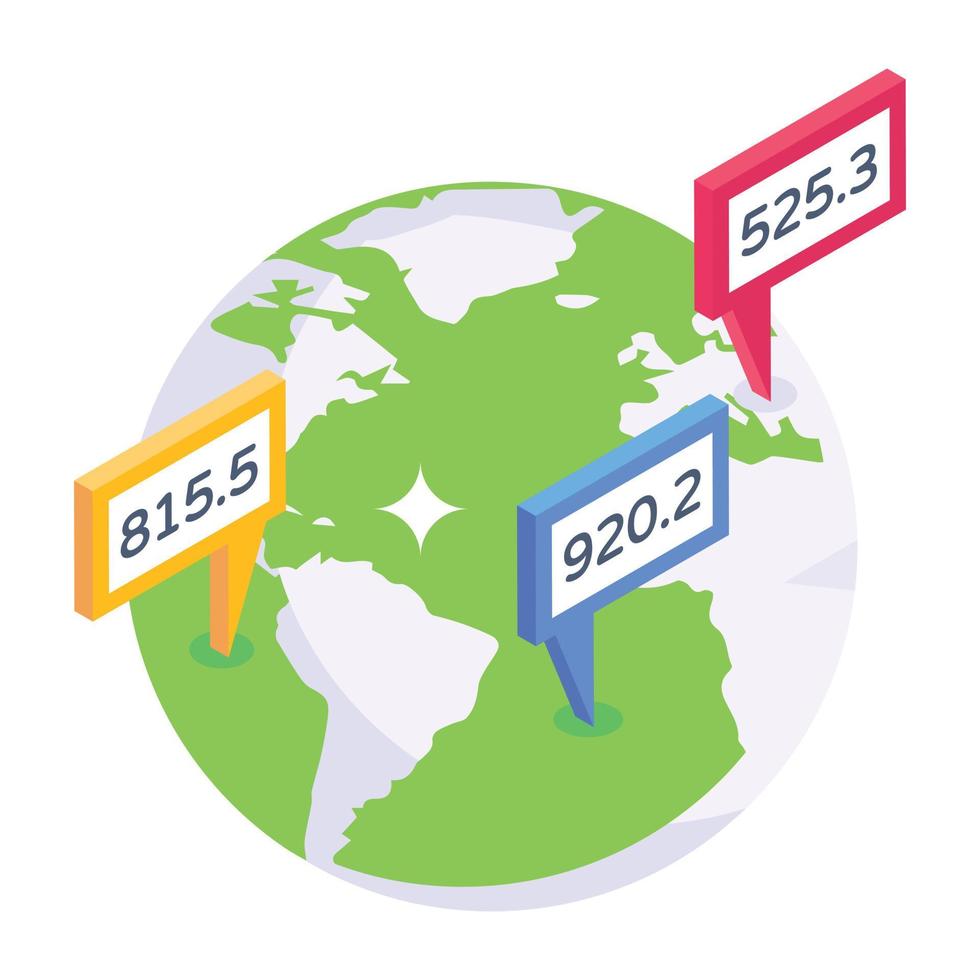 Global business chat isometric style icon, editable vector