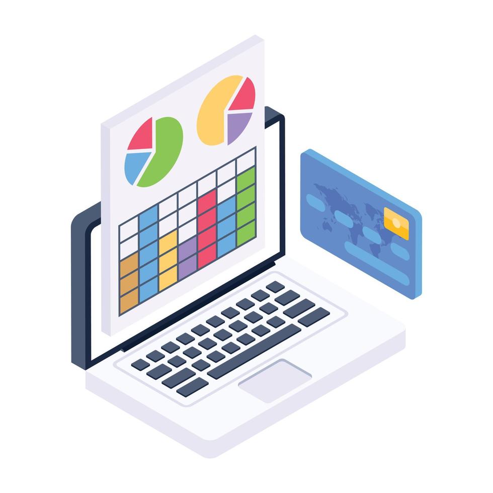 Statistics application isometric style icon vector