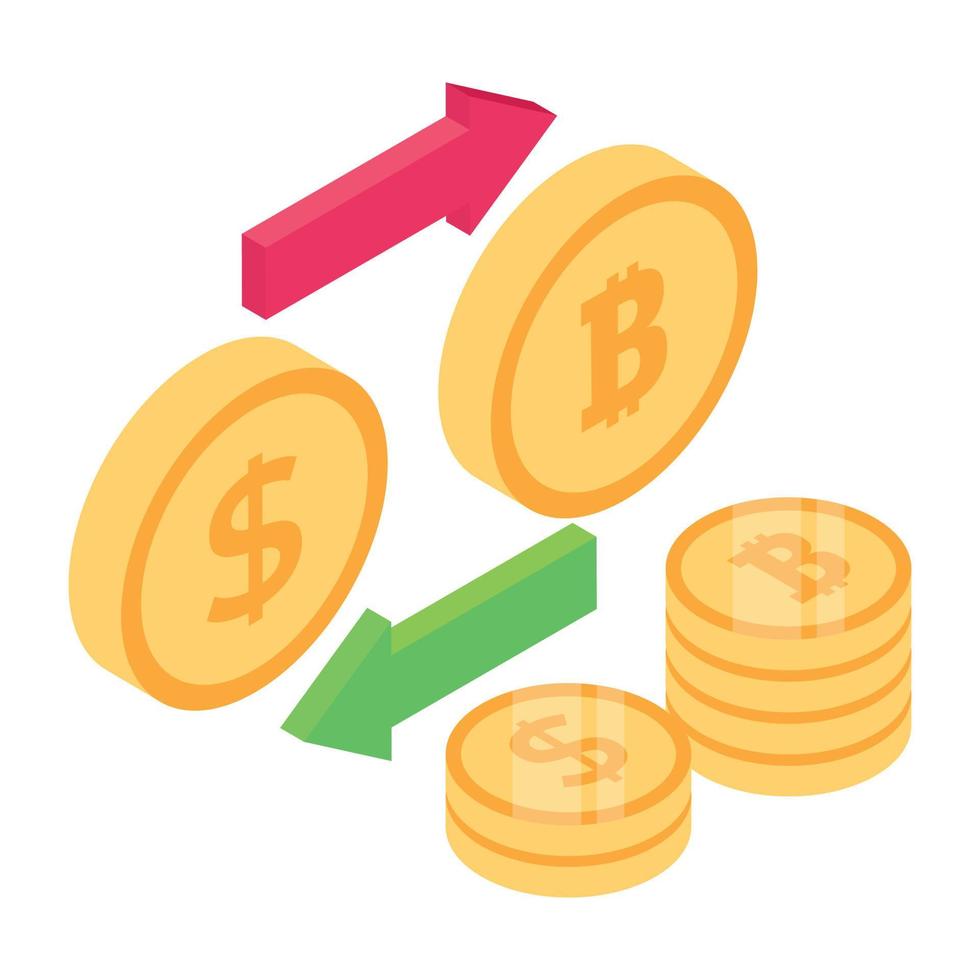 Financial profit isometric icon, editable vector