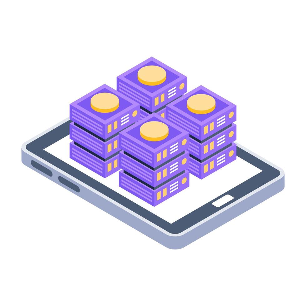 Servers 1network isometric style icon, editable vector