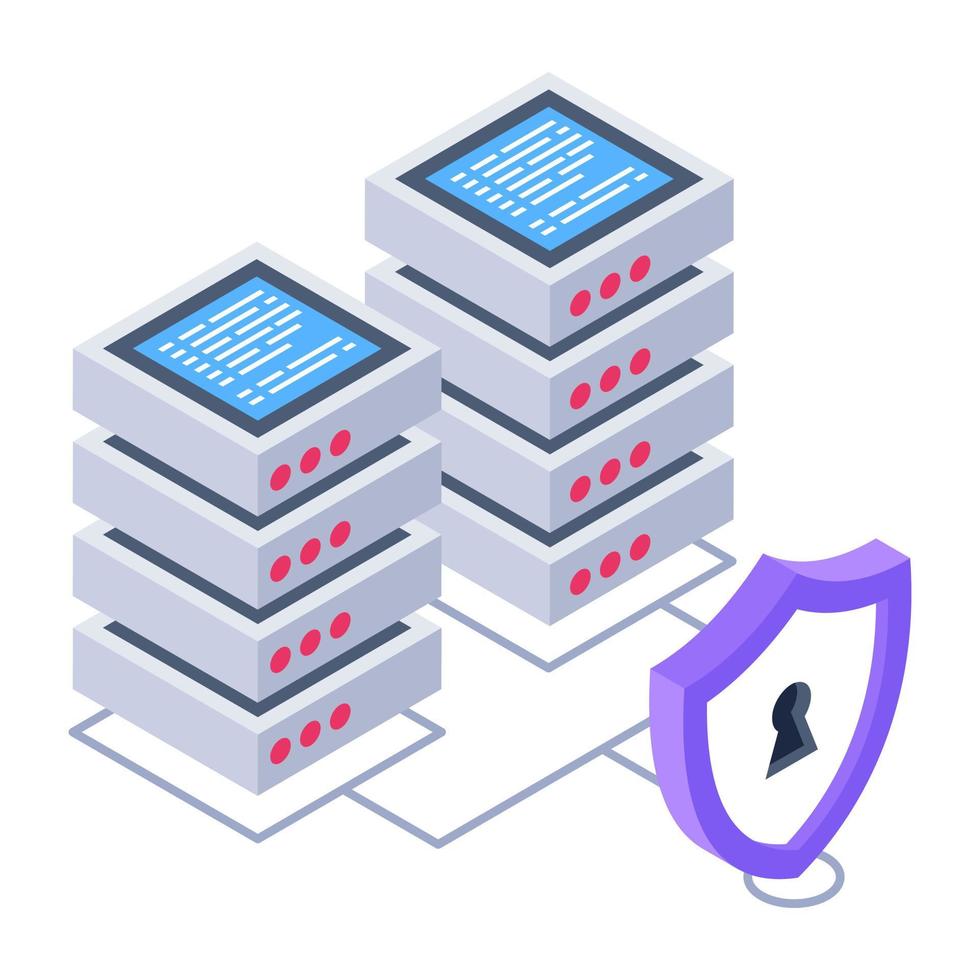 Servers 1network isometric style icon, editable vector