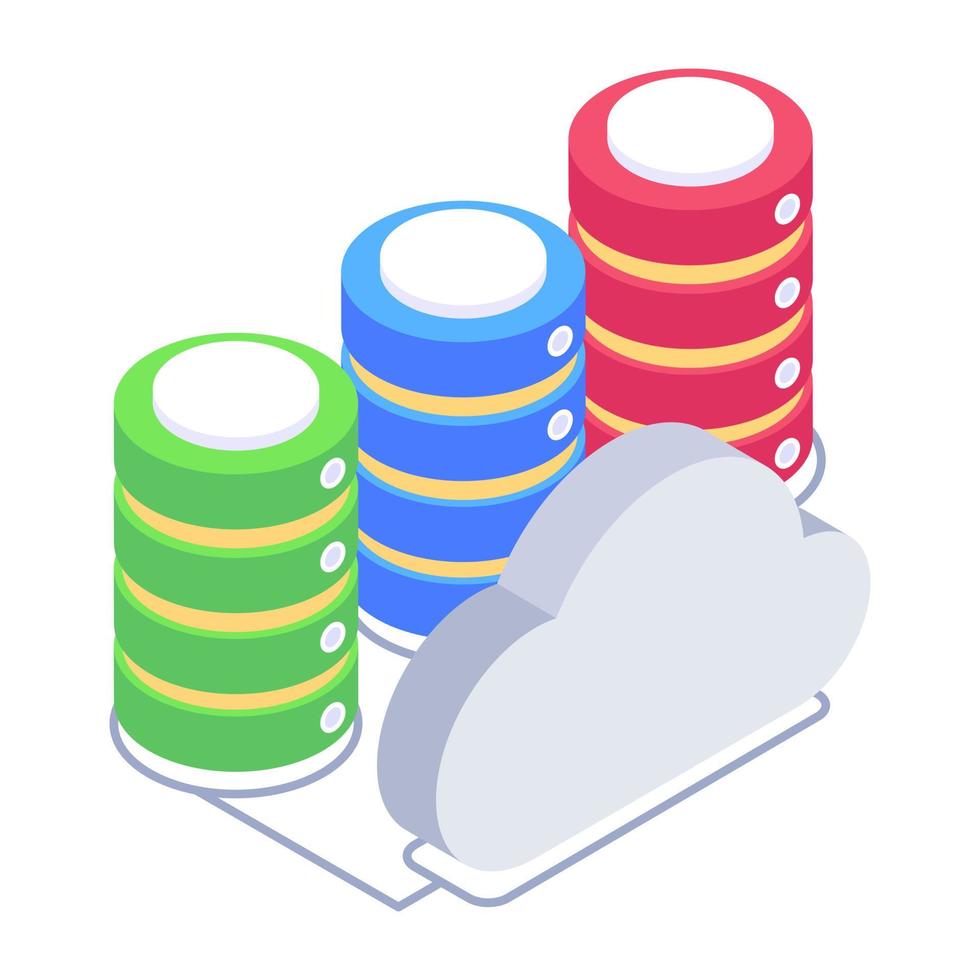 Servers 1network isometric style icon, editable vector