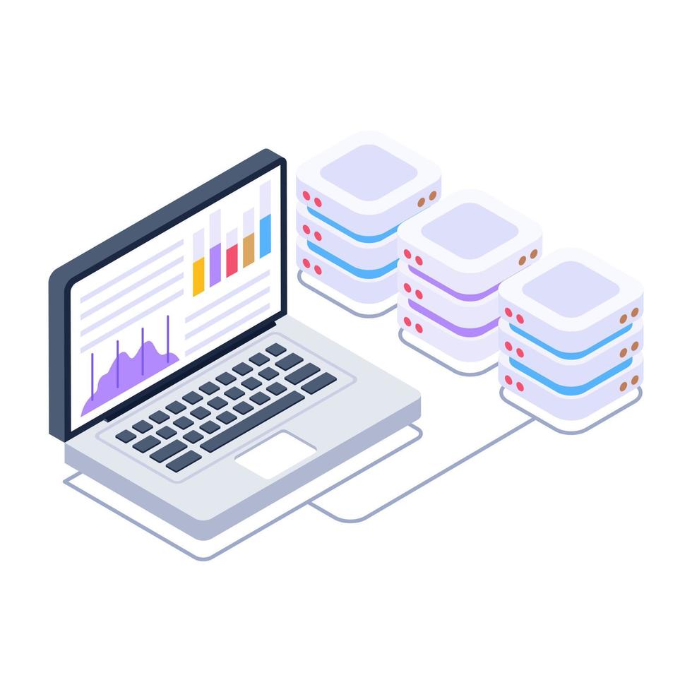 An online business data isometric icon vector