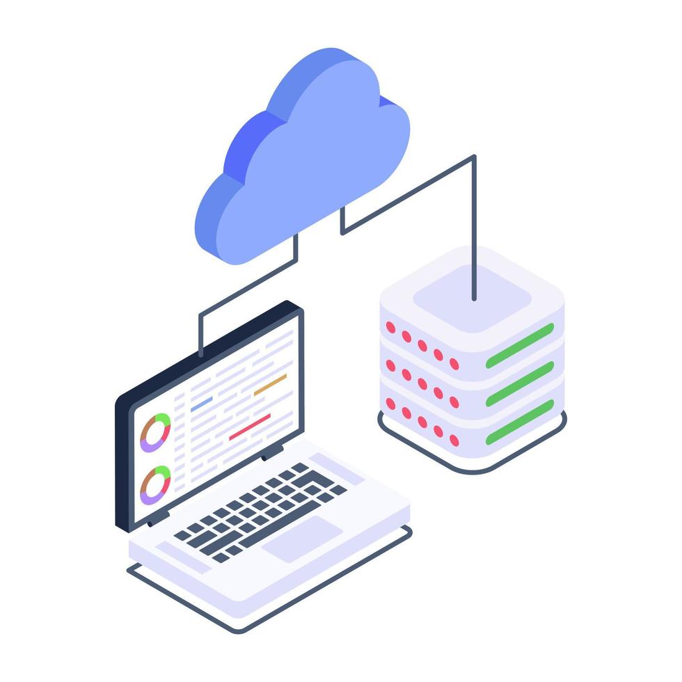 An online business data isometric icon vector