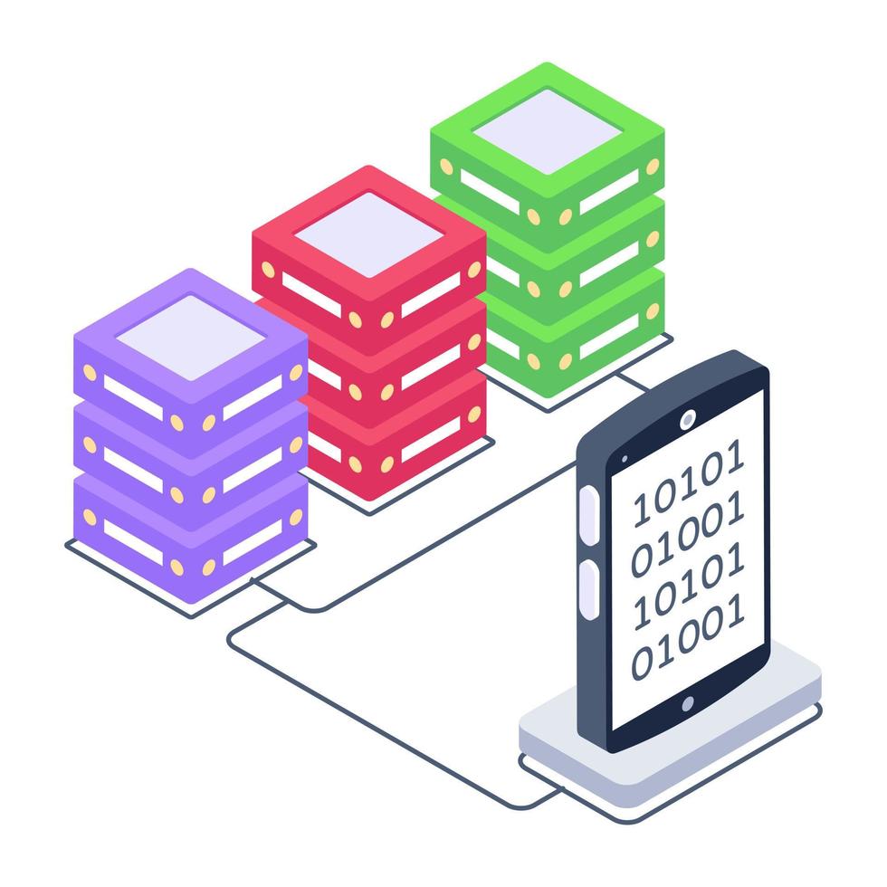 An online business data isometric icon vector