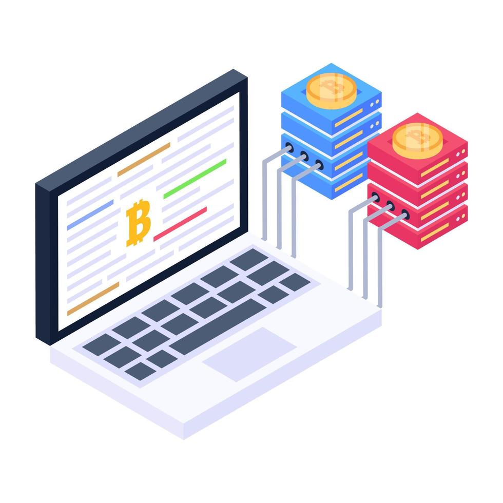 An online business data isometric icon vector