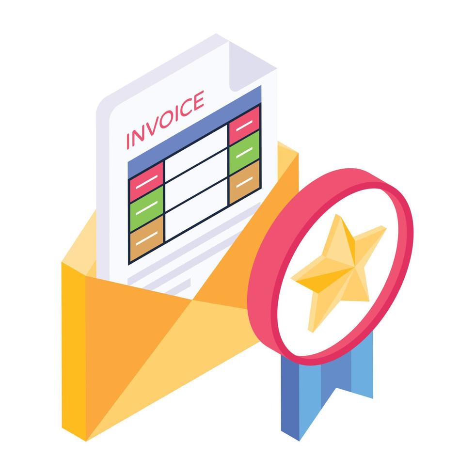 Business document isometric icon, editable vector