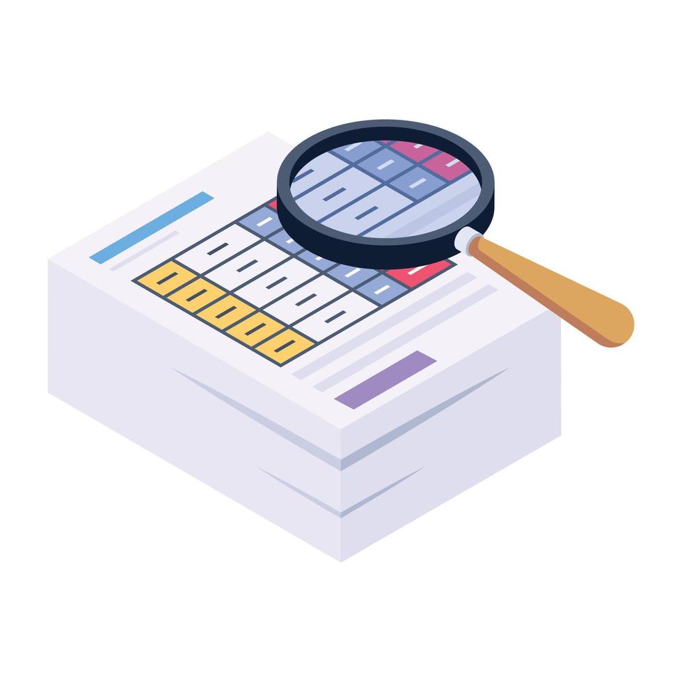 Business document isometric icon, editable vector