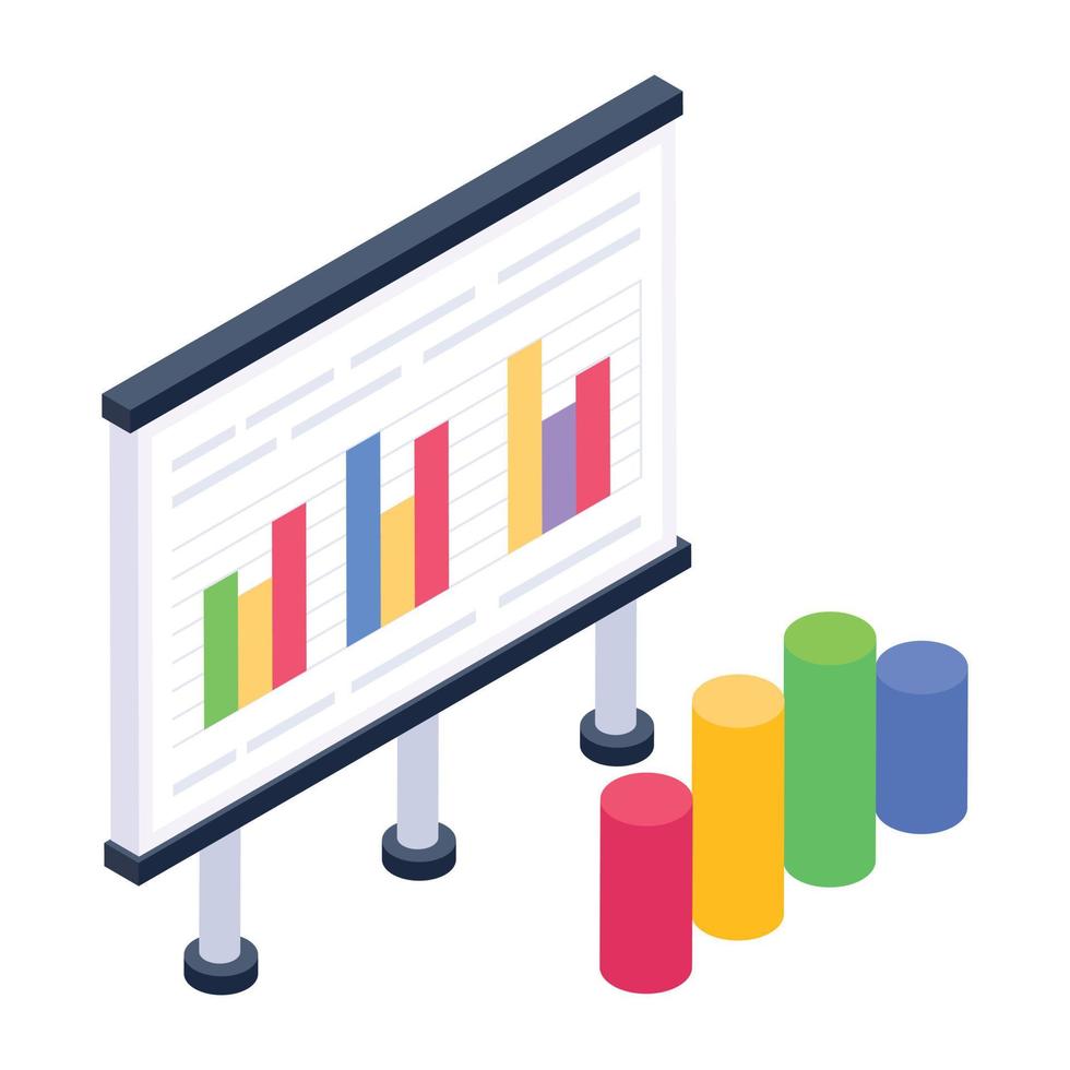 Statistics application isometric style icon vector