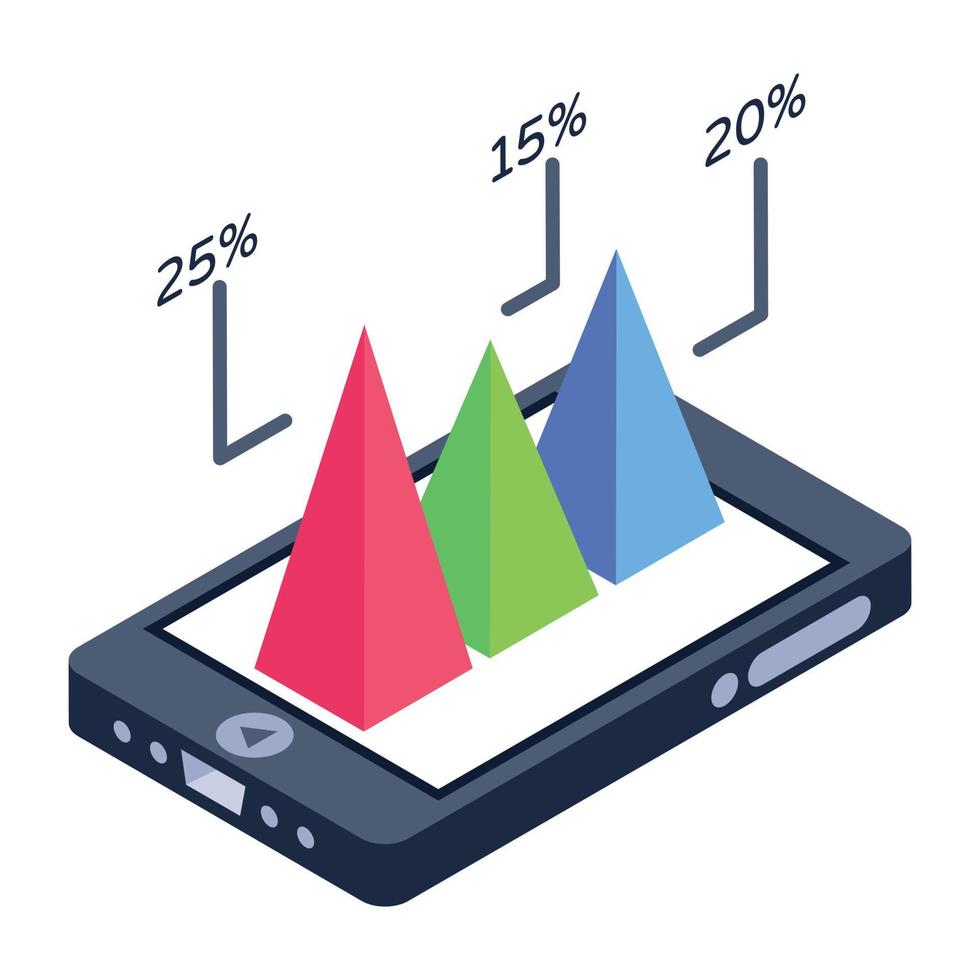 Financial app isometric style icon vector