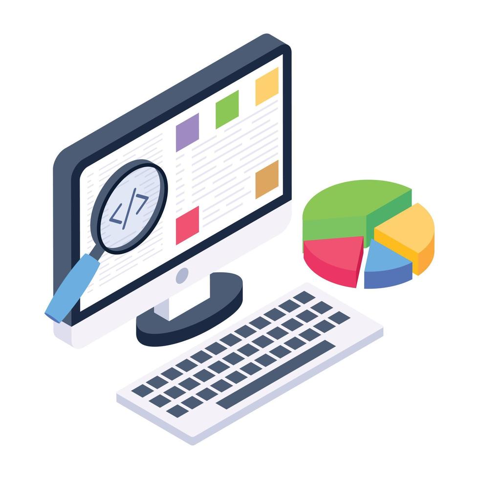 Financial app isometric style icon vector
