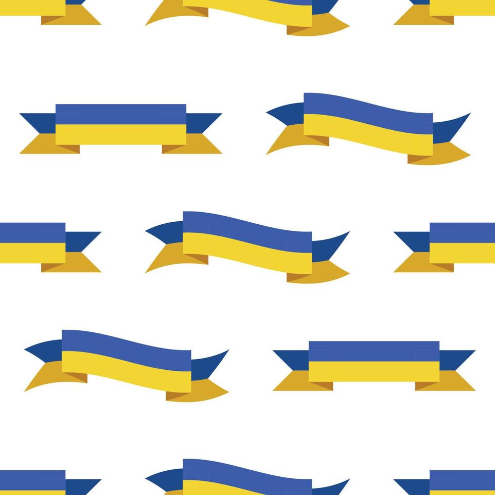Seamless Ukraine ribbon in flat style pattern vector