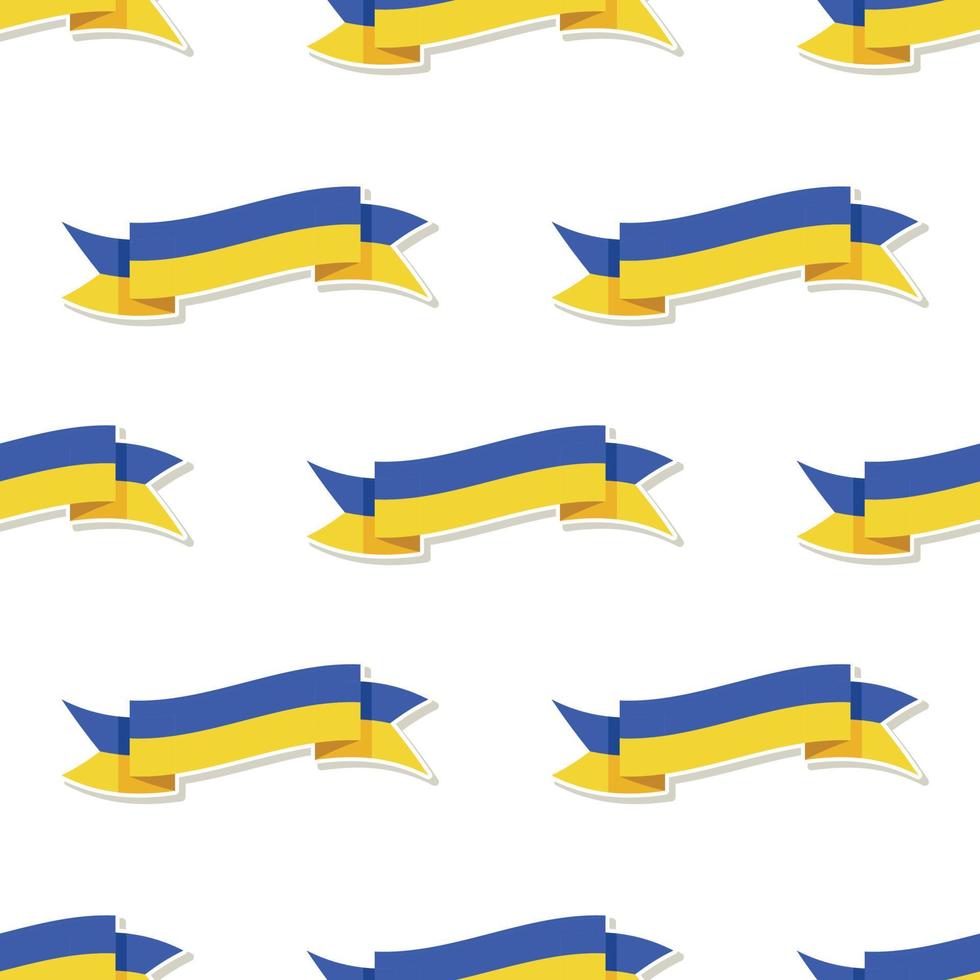 Seamless Ukraine ribbon pattern vector