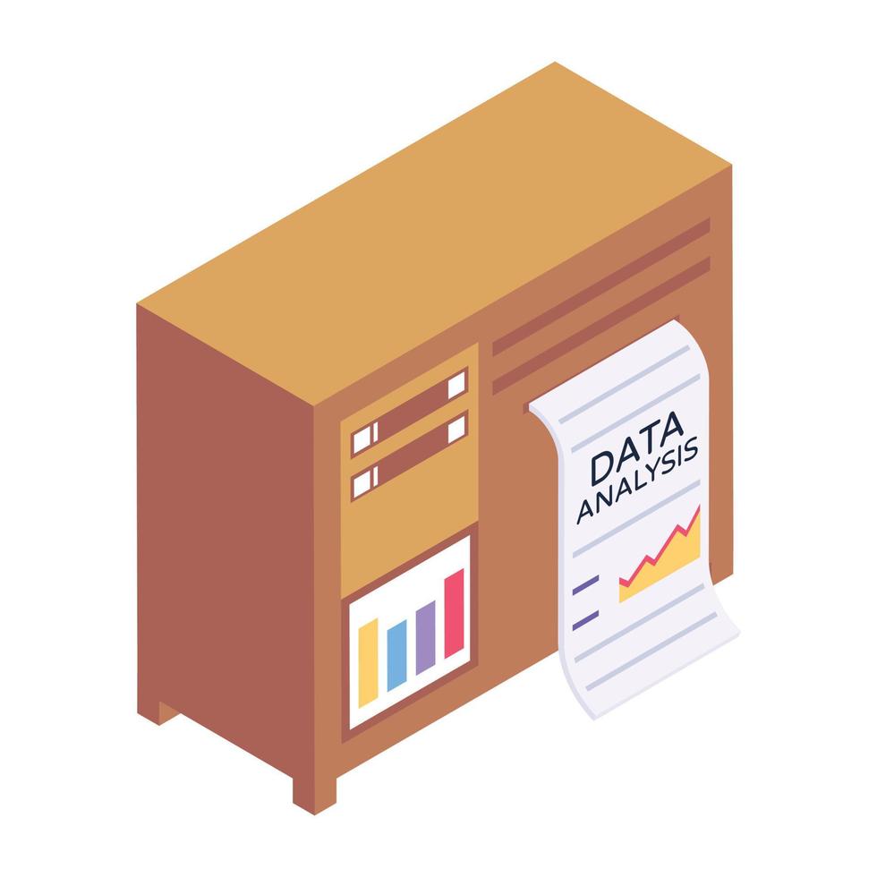 Business analytics isometric icon, editable vector