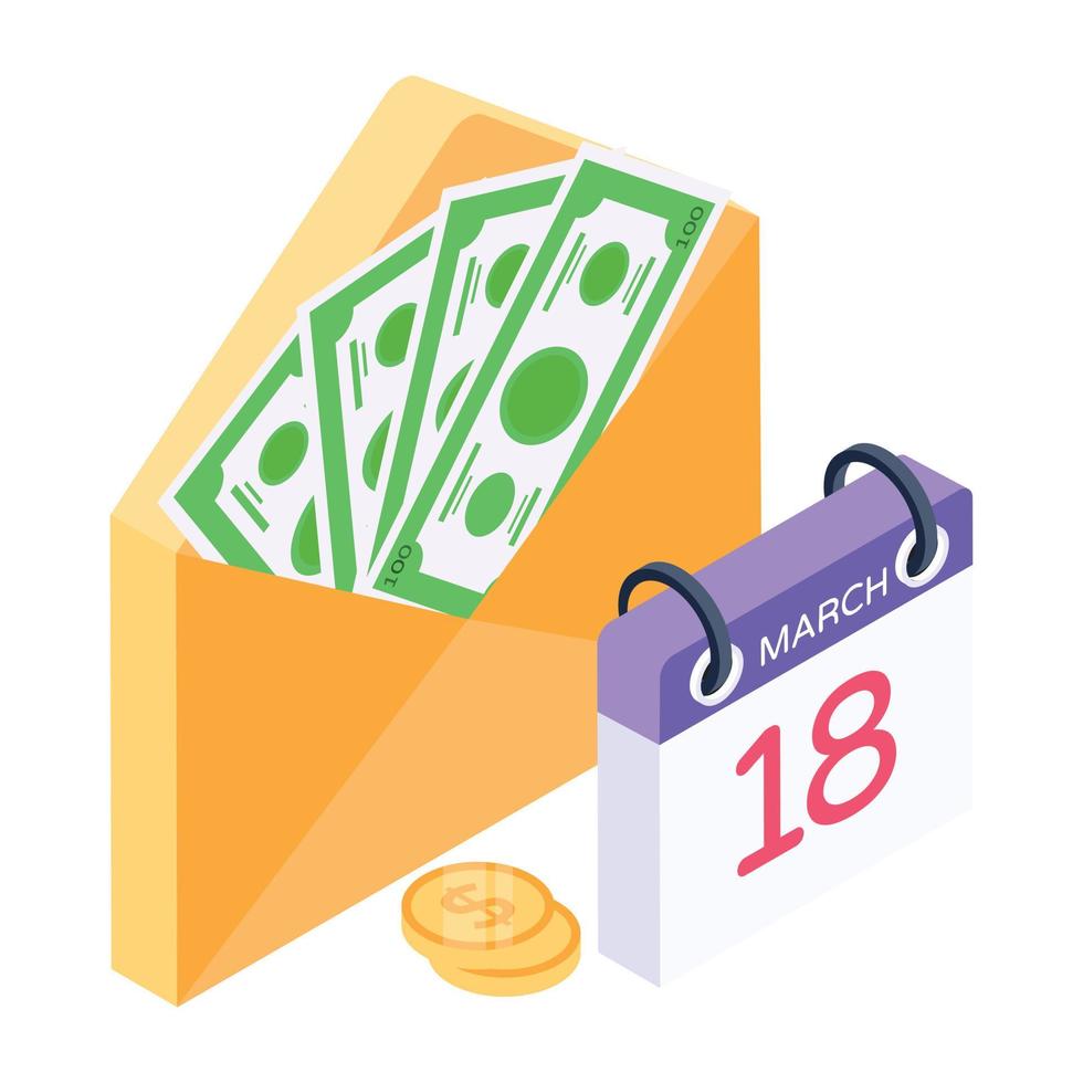 caja de dinero en icono de estilo isométrico, vector editable