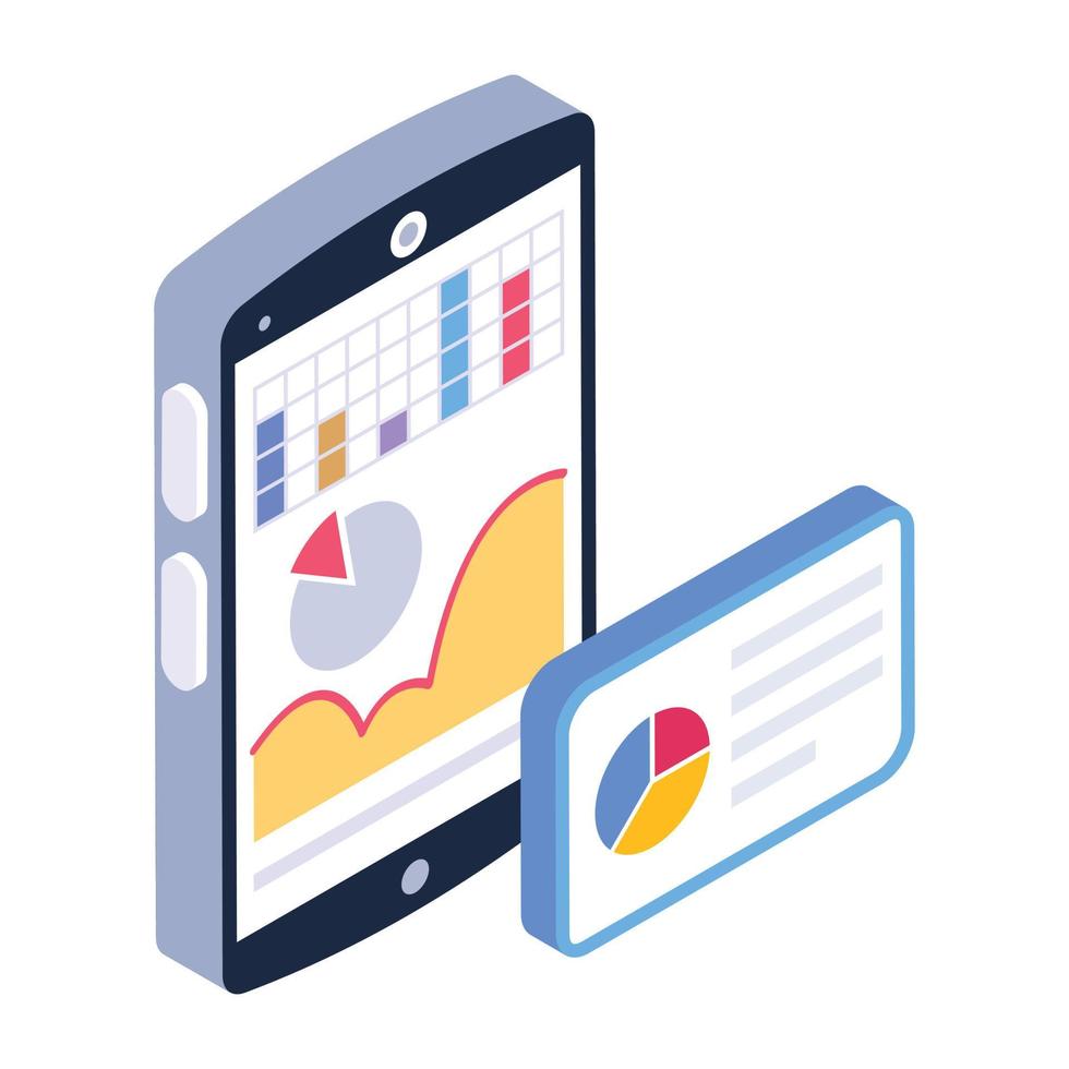 Financial app isometric trendy icon, editable vector