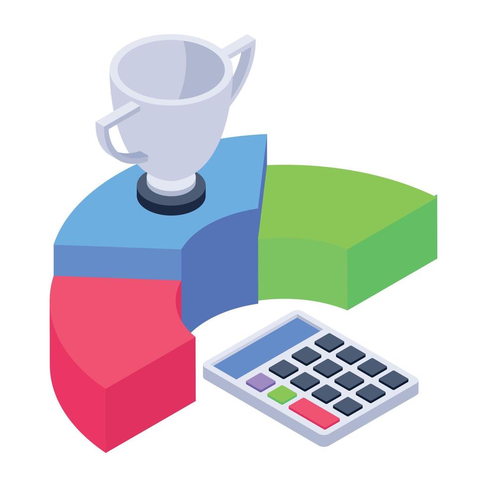 Business report isometric trendy design icon vector
