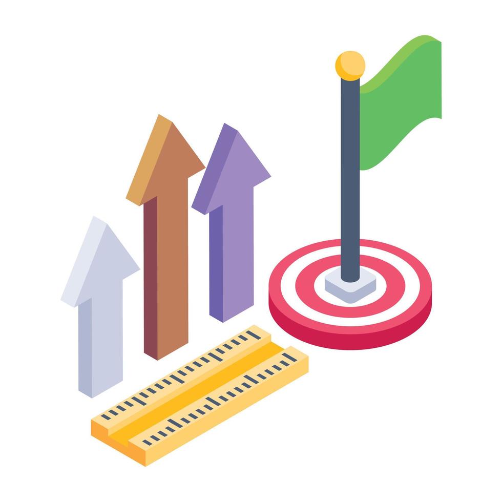 Business mission icon in isometric design vector