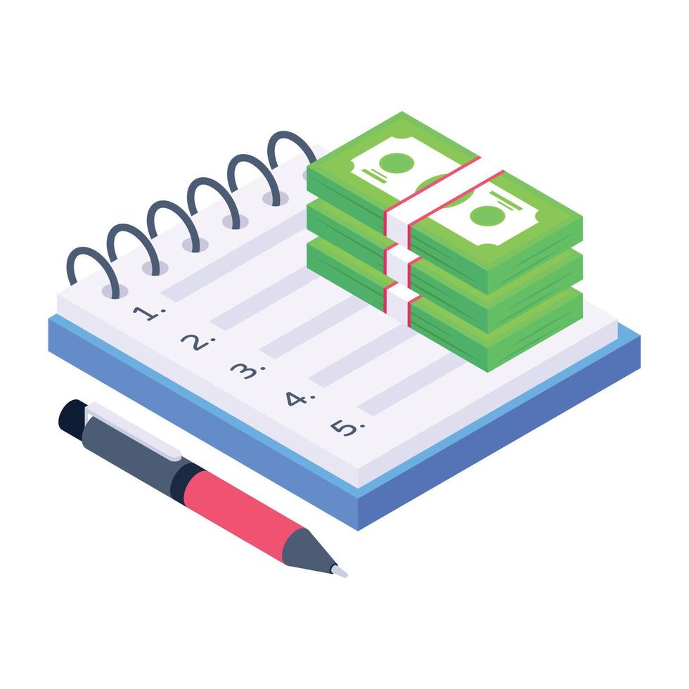 Trendy isometric icon of finance report vector