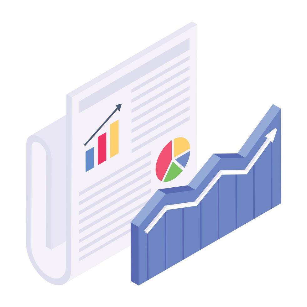 Trendy isometric icon of finance report vector