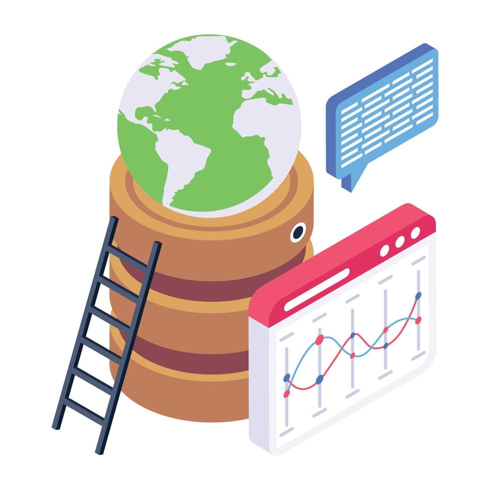 icono isométrico de moda del informe financiero vector