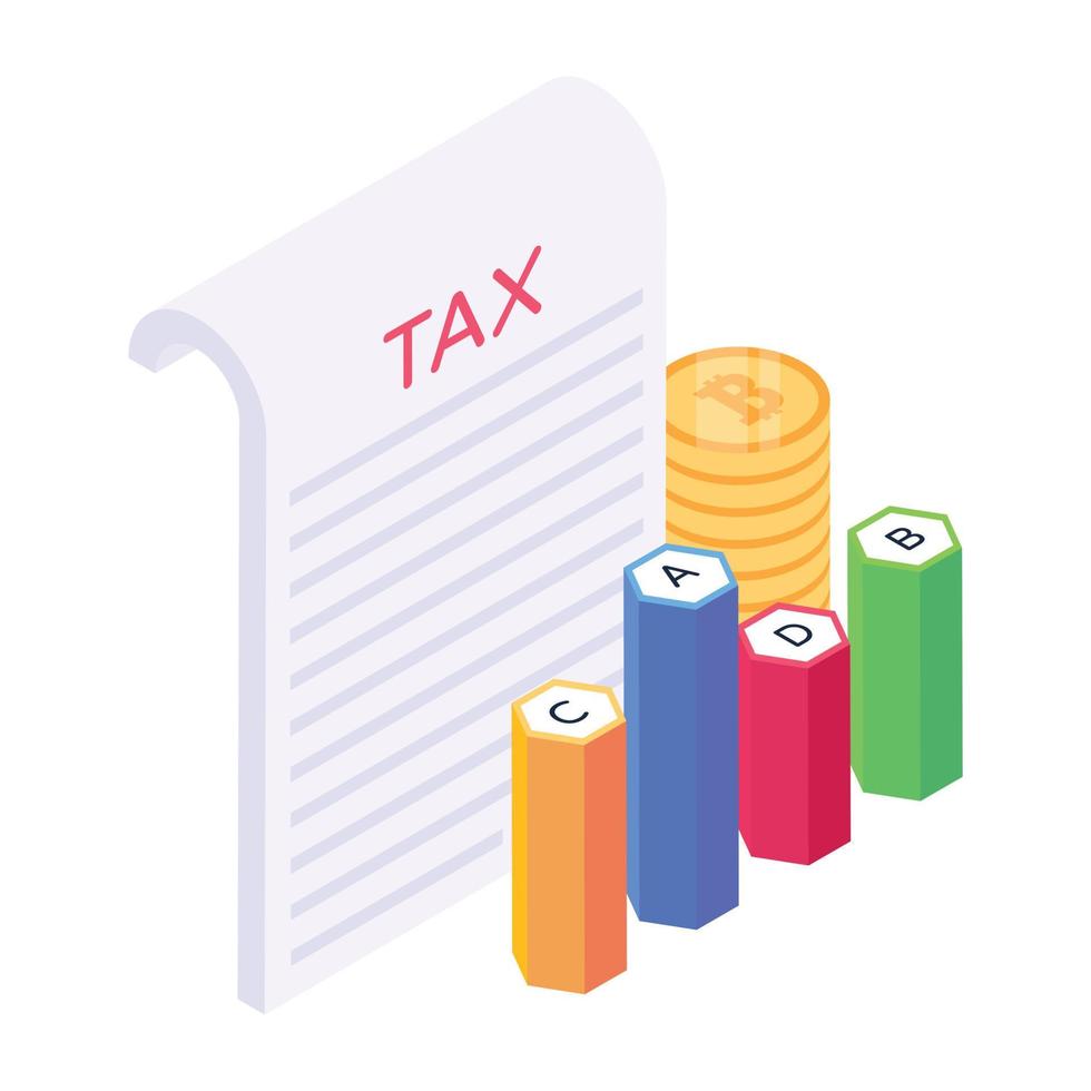 Trendy isometric icon of finance report vector