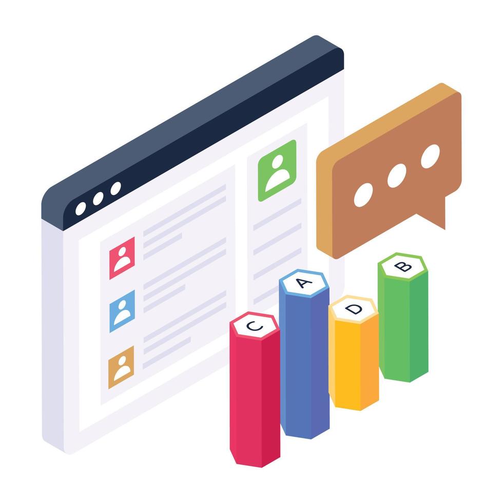 Cloud analytics isometric icon, editable vector