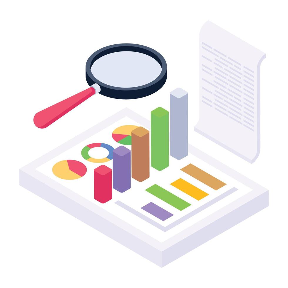 Trendy isometric icon of finance report vector