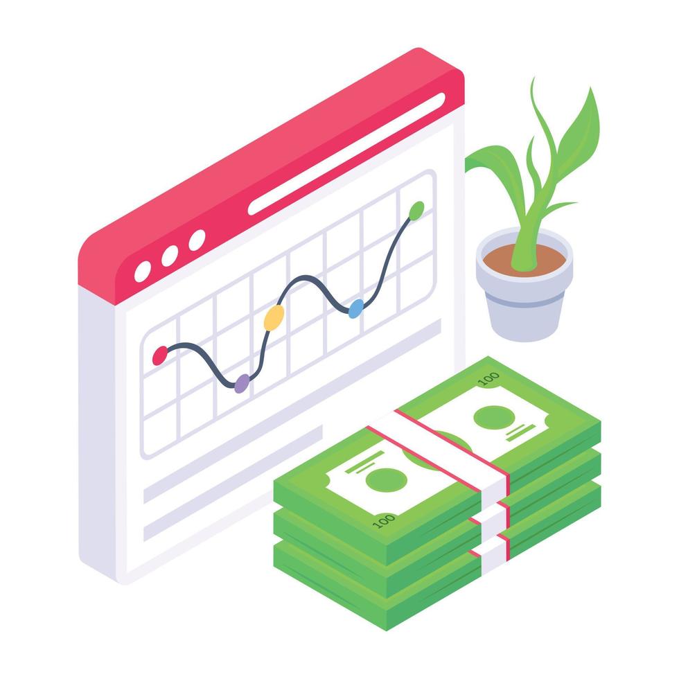 Trendy isometric icon of finance report vector