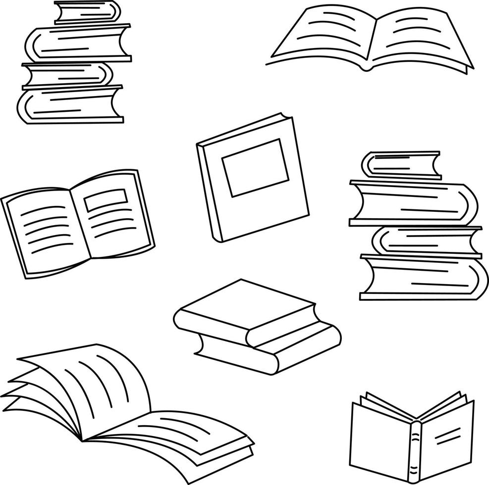 vector set of drawing books eps, hand drawn illustration cartoon.