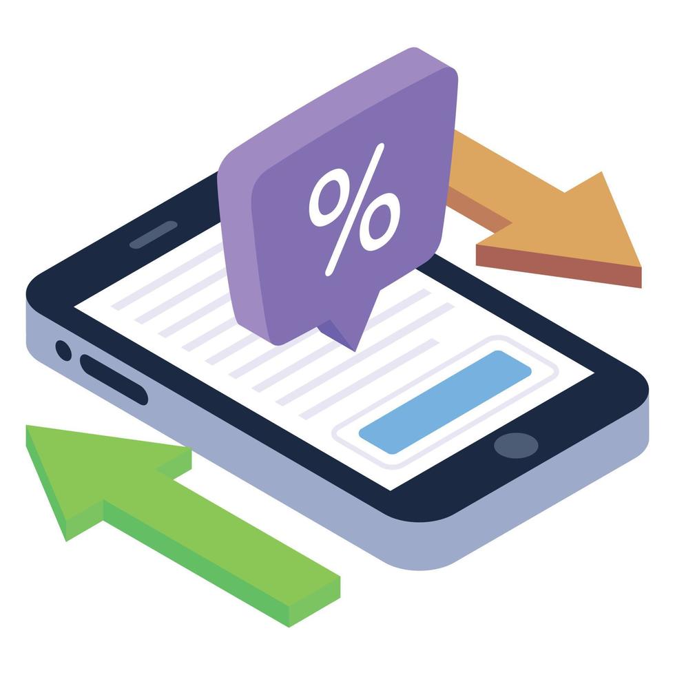 Icon of business application in modern isometric design vector