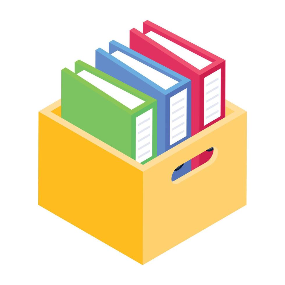 A files drawer icon in isometric design vector