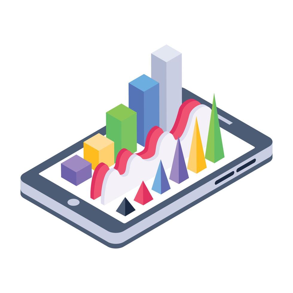 Icon of business application in modern isometric design vector