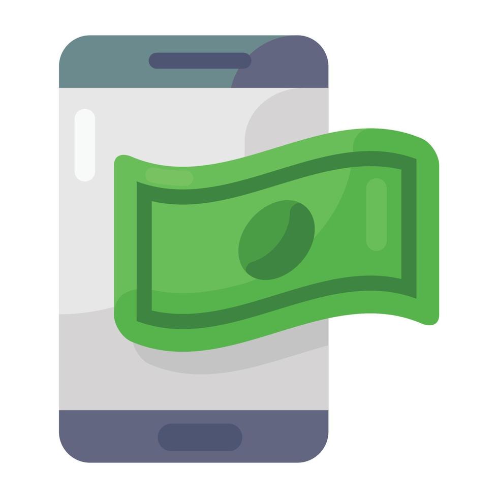 un ícono de banca móvil en estilo editable vector