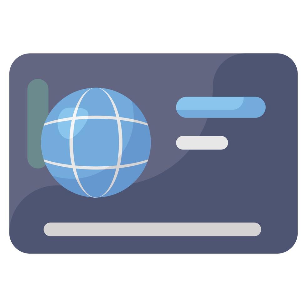 A flat vector of bank card, editable icon