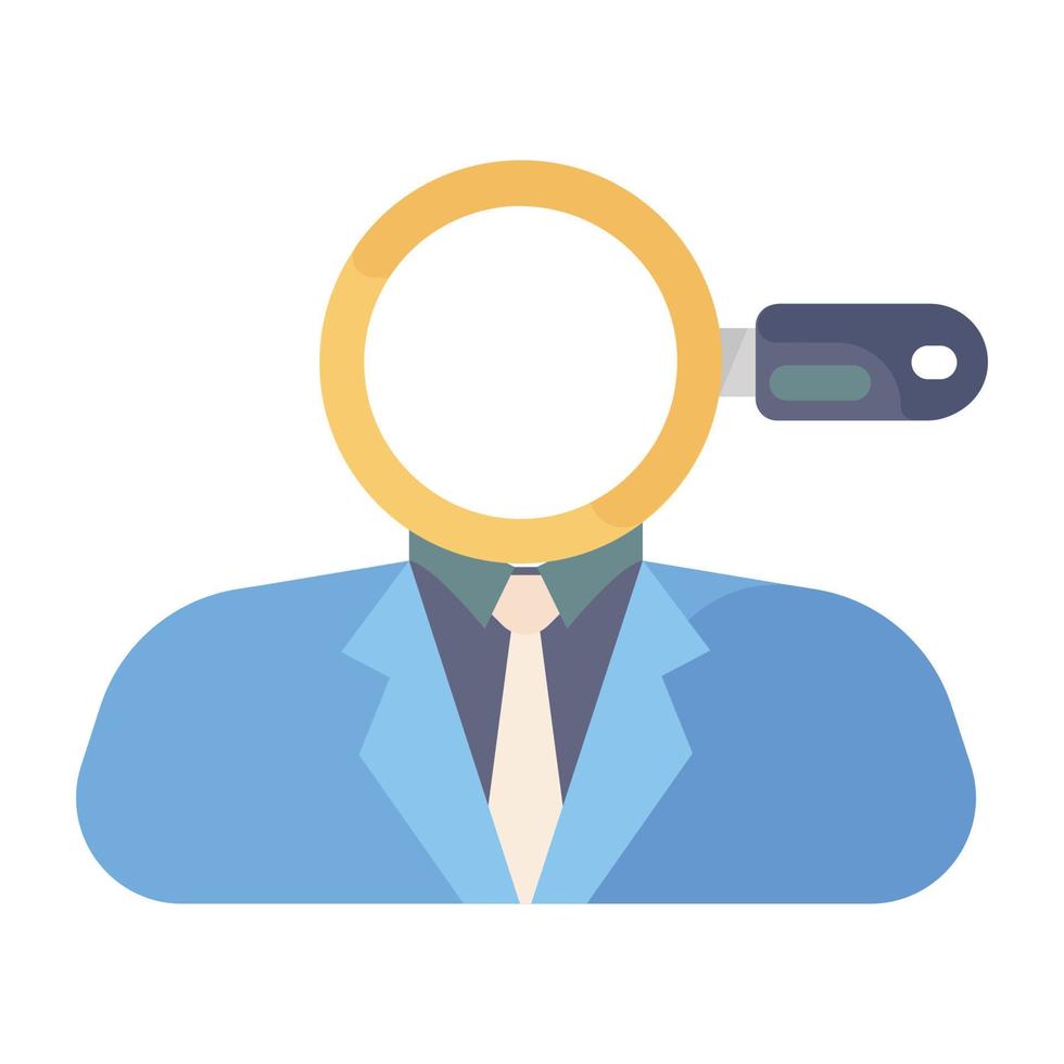 Trendy vector of executive search, flat icon