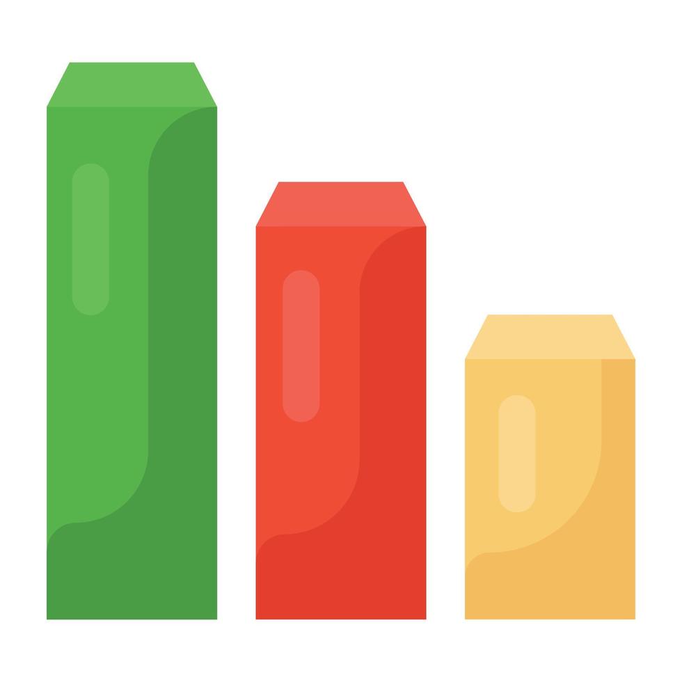 Bar chart icon style, flat vector