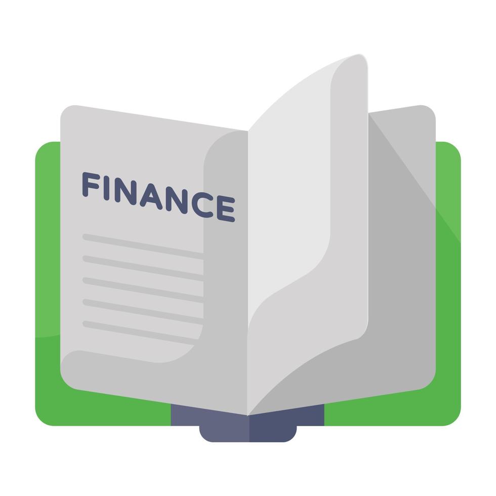 Finance book icon in modern flat style vector